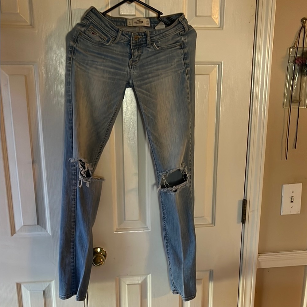 Stylish Light Blue Distressed Jeans